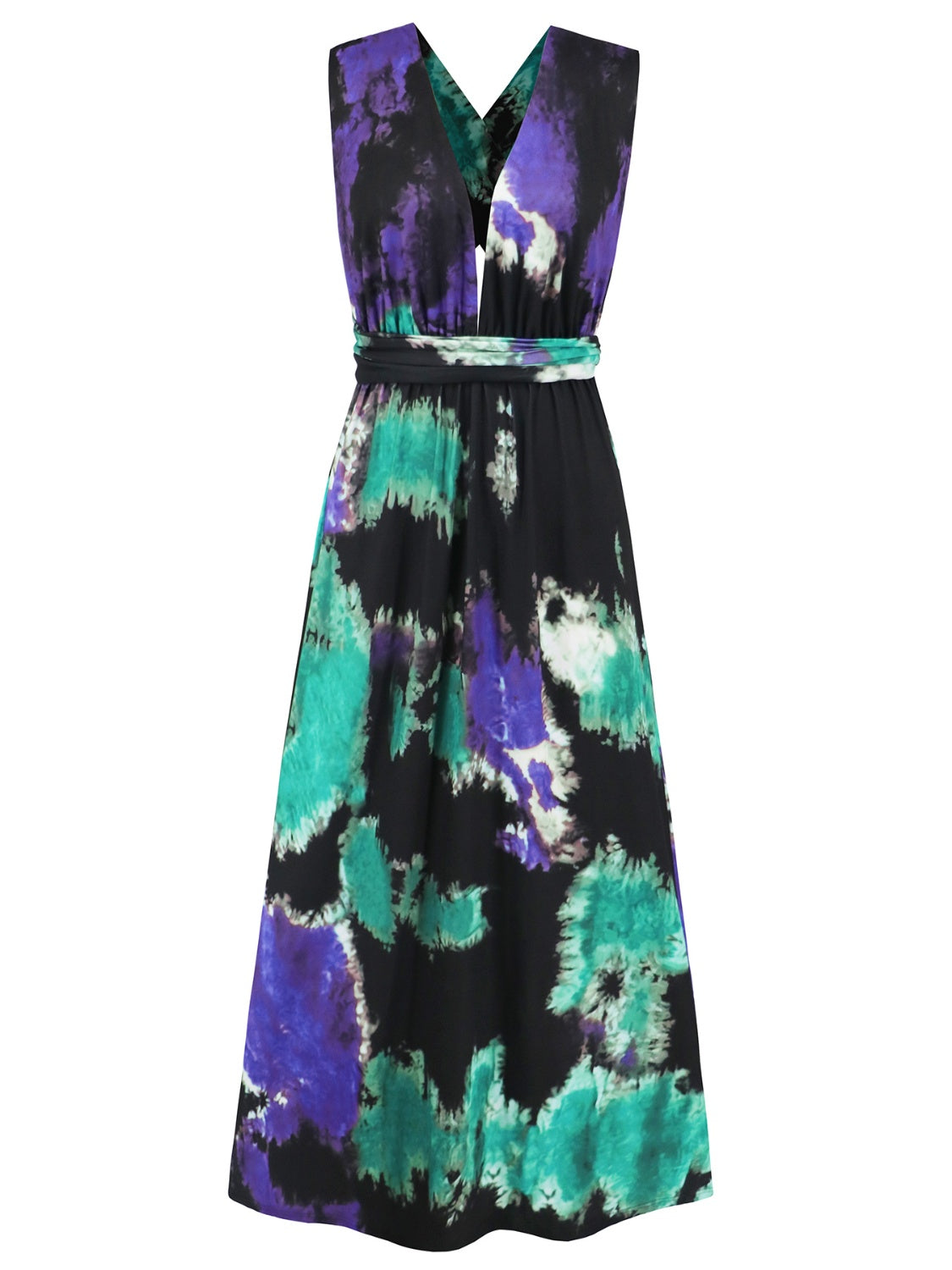 Tied Tie-Dye Sleeveless Dress