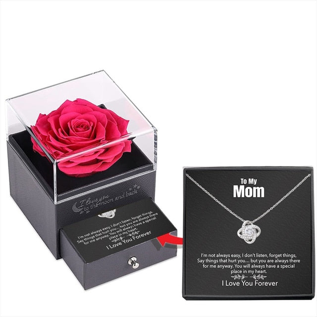 Mother's Day Gift Neckless LED Rose Box