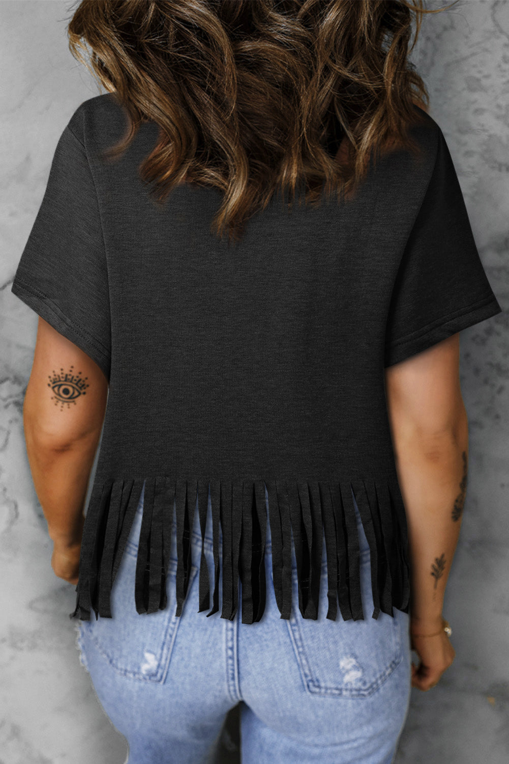 MUSIC CITY 1950 NASHVILLE Graphic Fringe Hem Tee