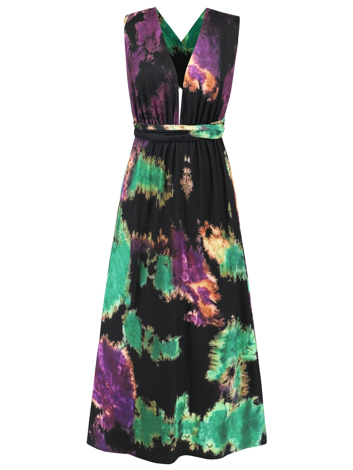 Tied Tie-Dye Sleeveless Dress