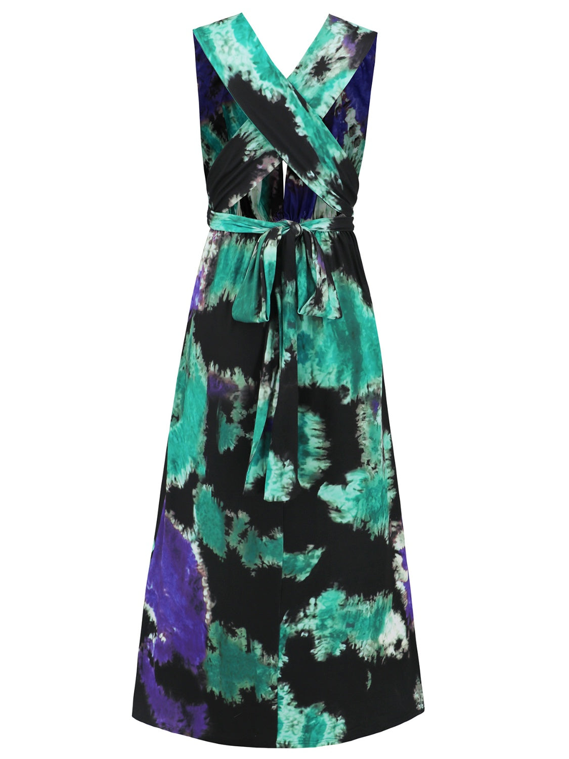 Tied Tie-Dye Sleeveless Dress