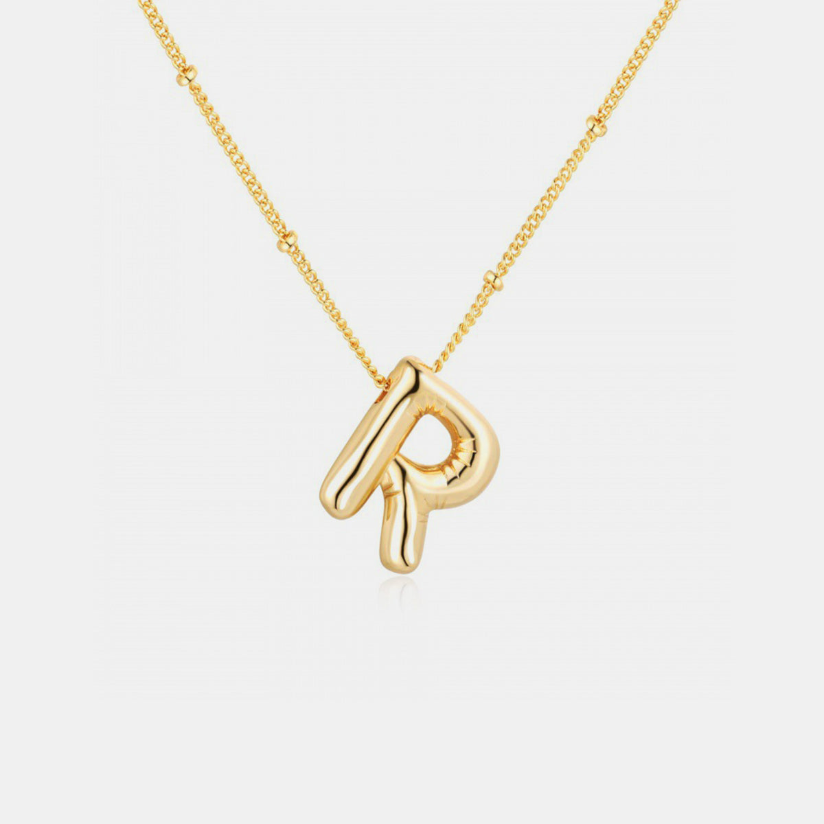 Gold-Plated Letter Pendant Necklace