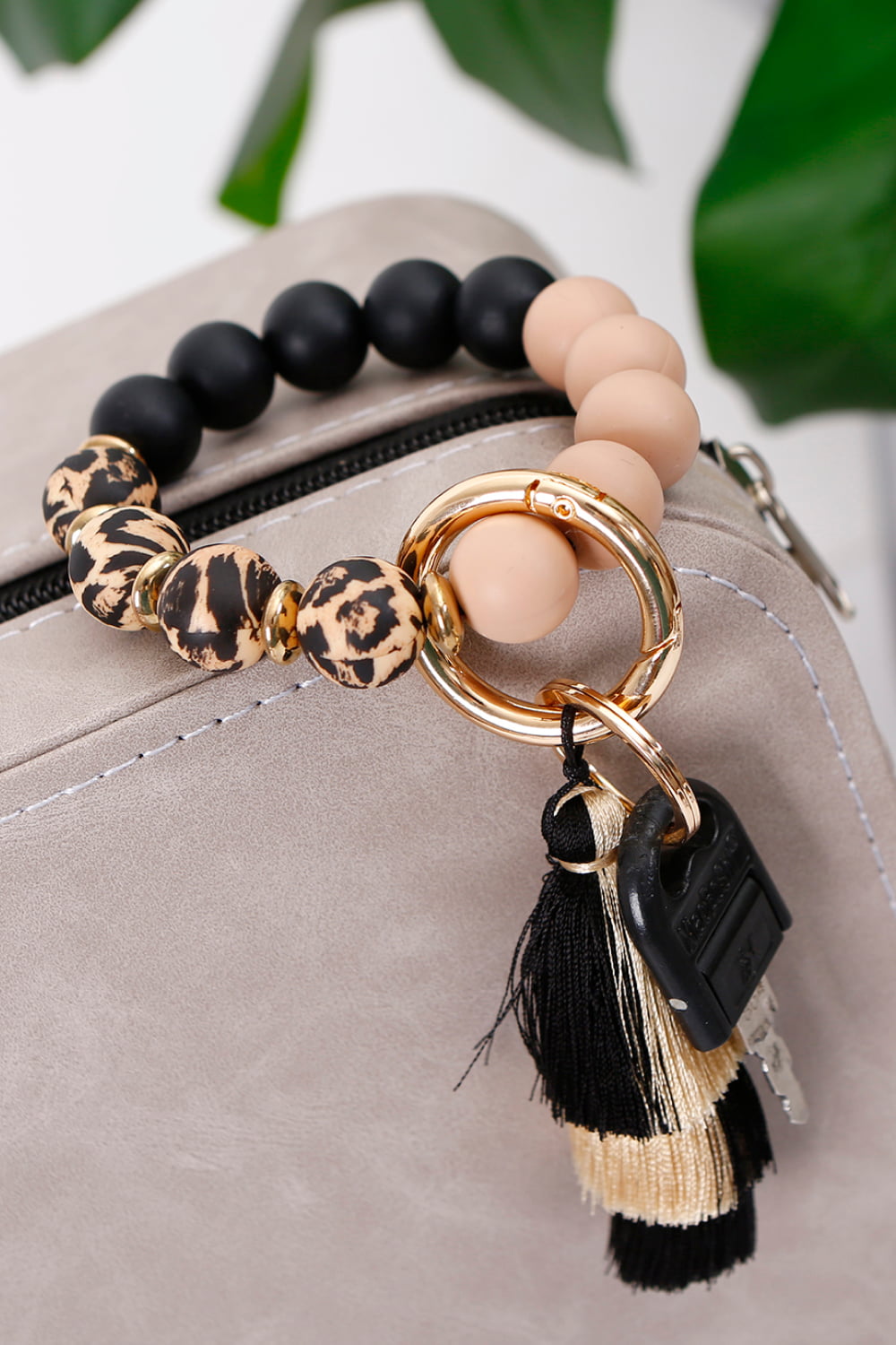 Abstract Layered Tassel Keychain