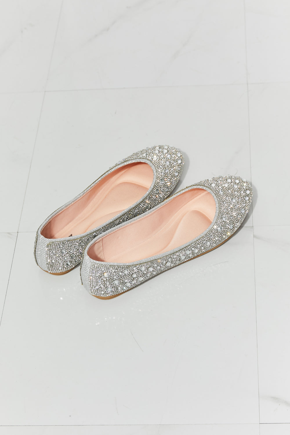 Sparkle In Your Step Rhinestone Ballet Flat in Silver