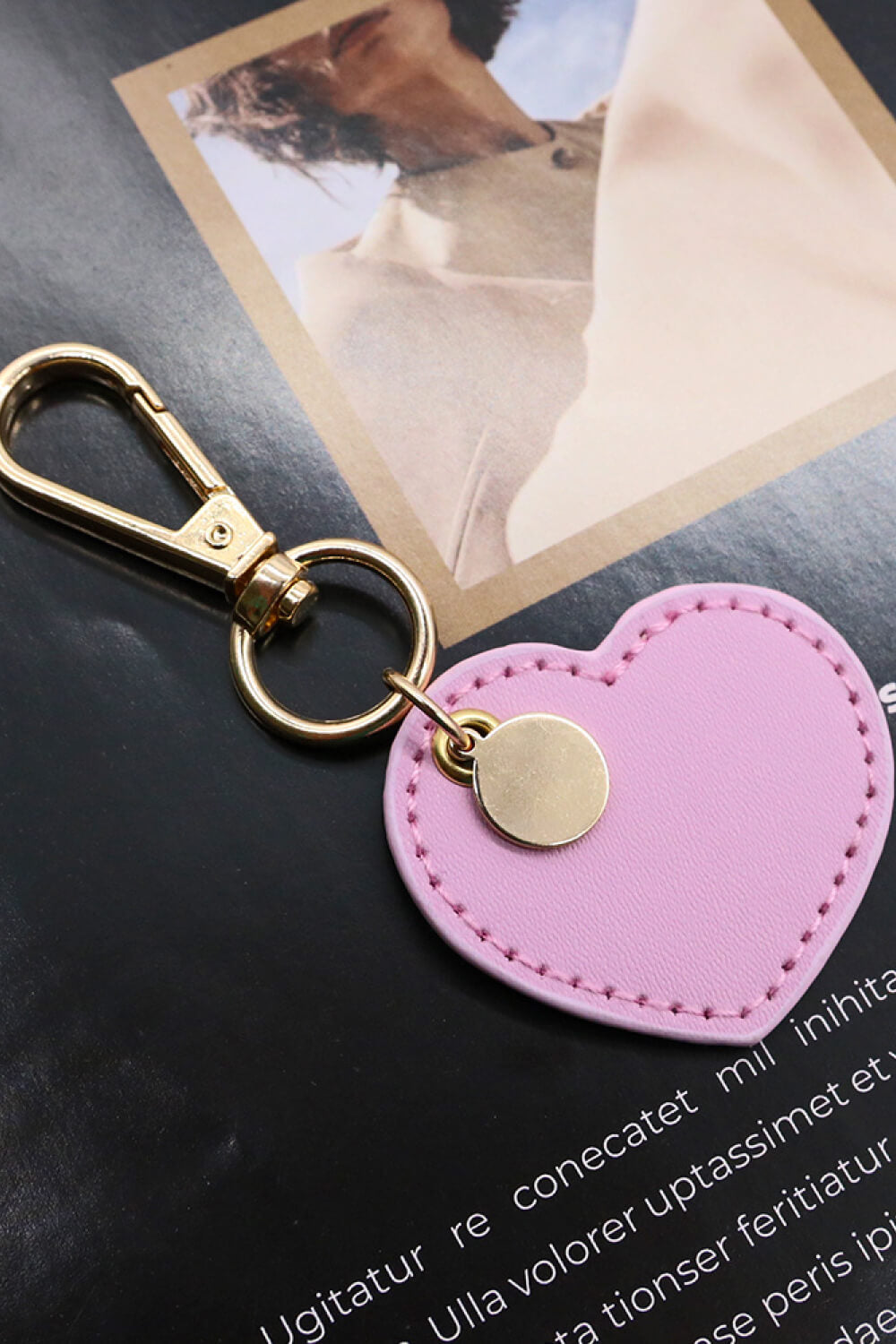 Assorted 4-Pack Heart Leather Keychain