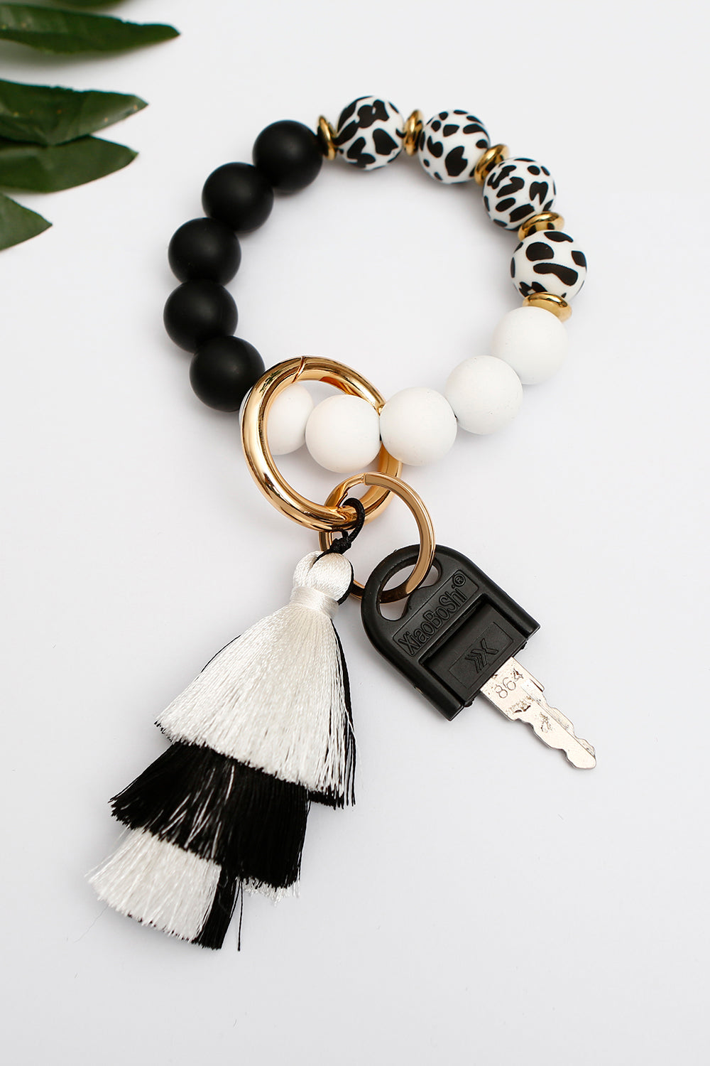 Abstract Layered Tassel Keychain