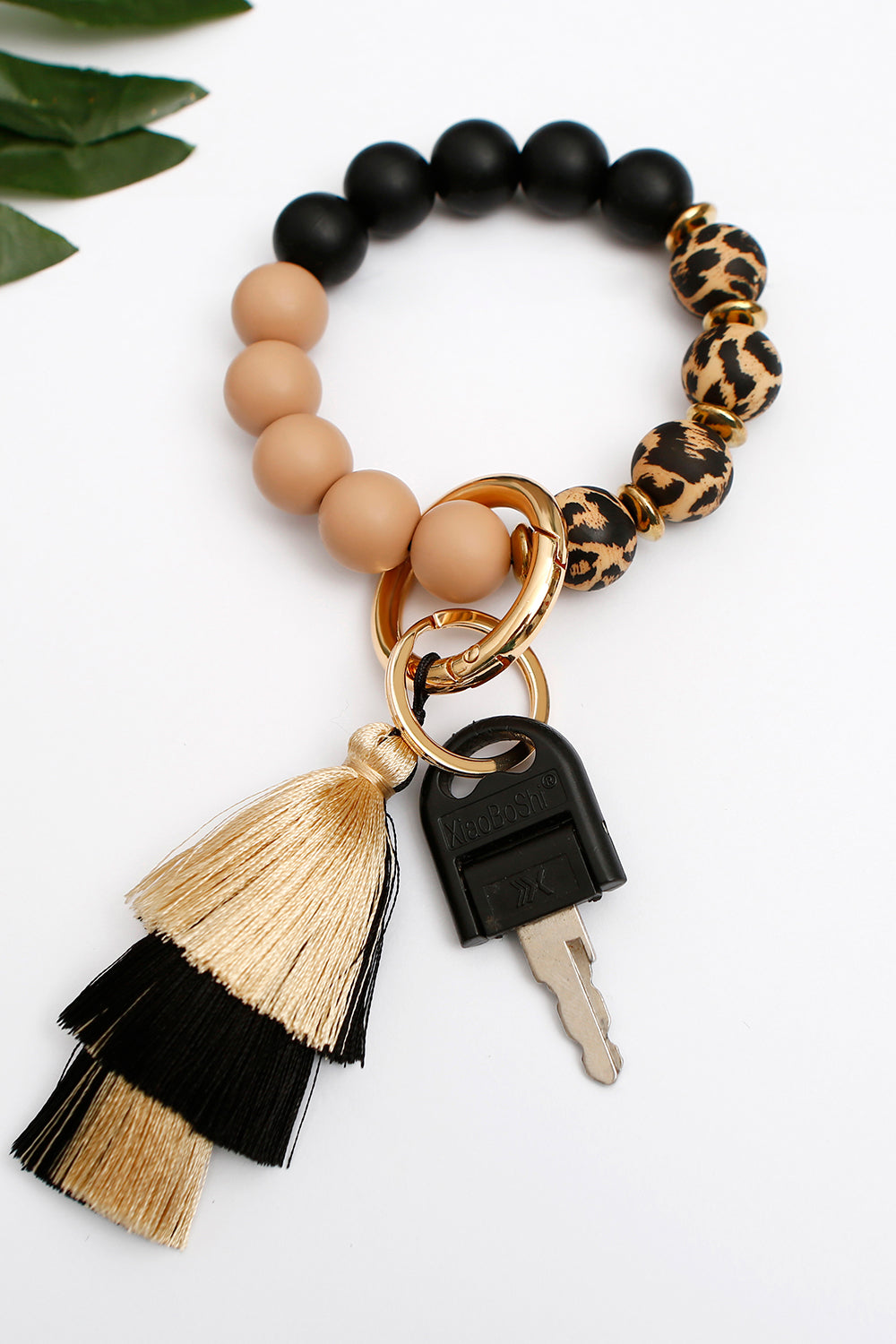 Abstract Layered Tassel Keychain