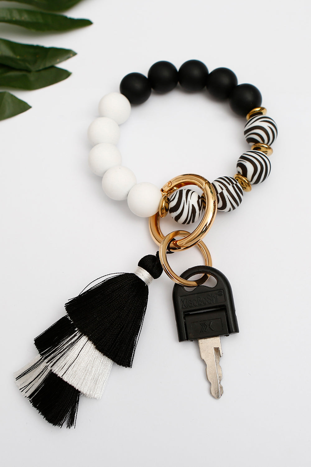 Abstract Layered Tassel Keychain