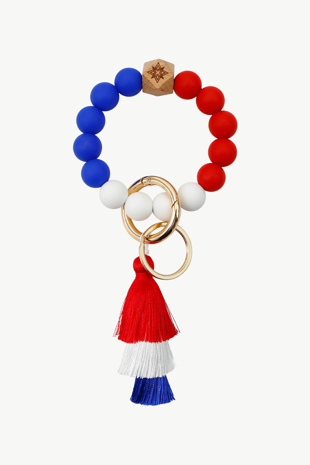 Patriot Tassel Bead Wristlet Key Chain