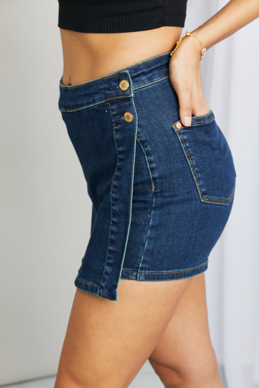 Judy Blue Buttoned Denim Skort