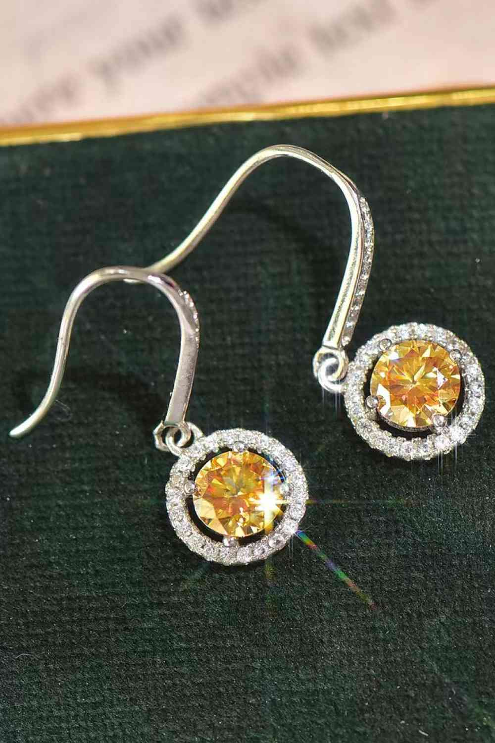 Platinum-Plated 2 Carat Moissanite Drop Earrings