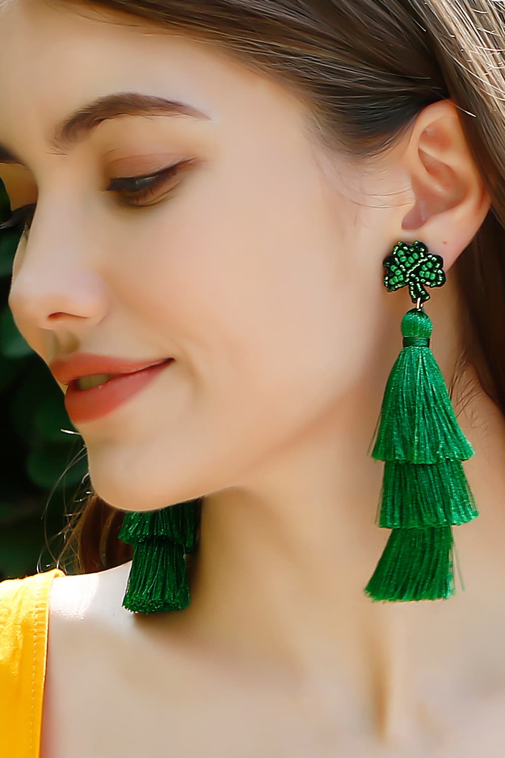 Shamrock Earrings with Tassel