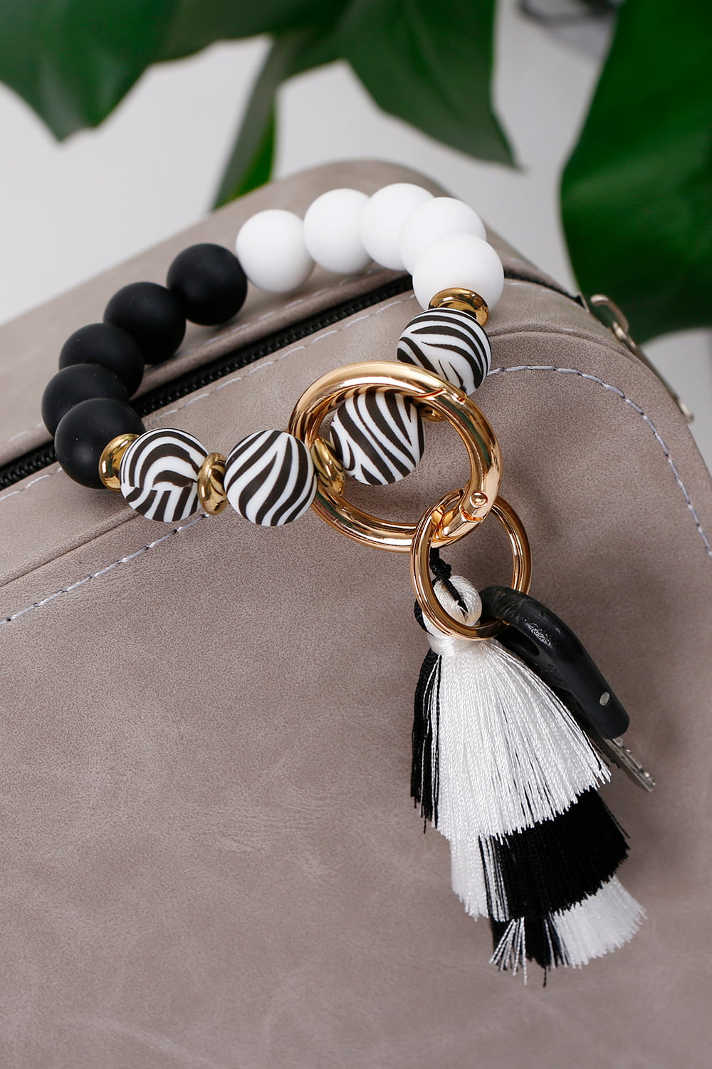 Abstract Layered Tassel Keychain