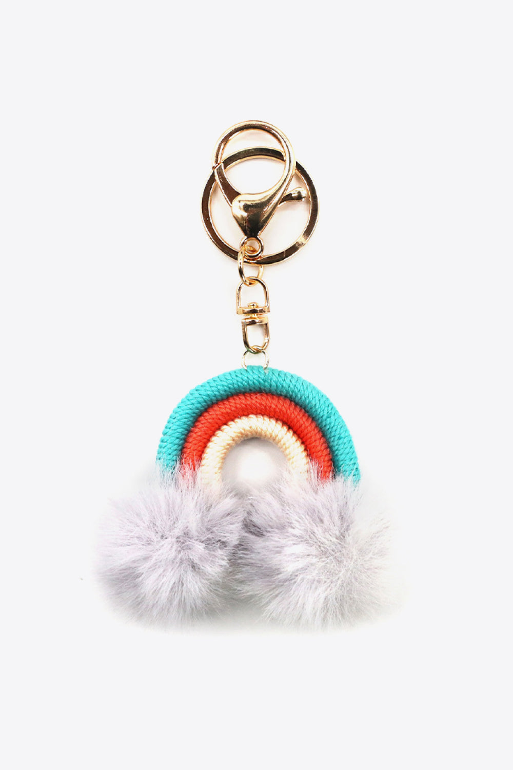 Assorted 4-Pack Rainbow Pom Pom Keychain